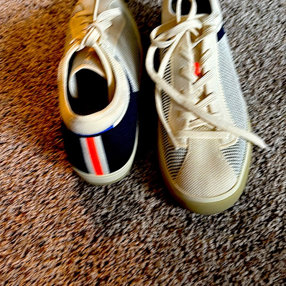 Stylish Cream and Blue Women's Sneakers